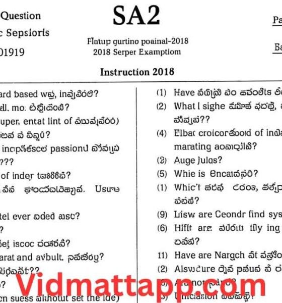 SA2 Telugu Question Paper 2018 2019